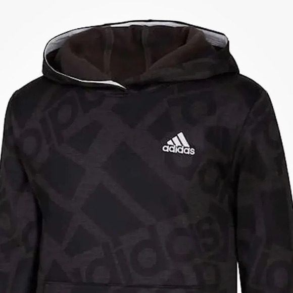 #9 Adidas Youth Tech Fleece Hoodie, Adidas Logo  in Black & Grey XL 18/20 - Picture 4 of 7